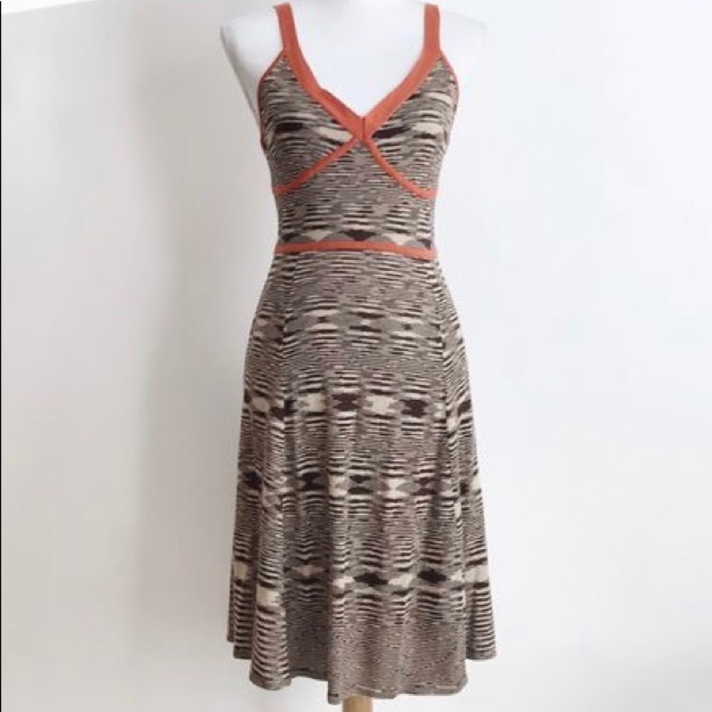BCBG MaxAzria Knit Dress Brown Orange Sz Small